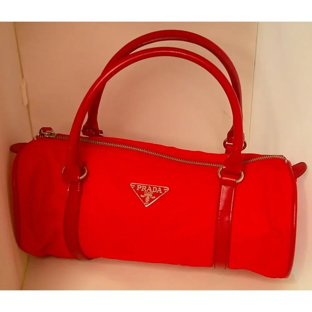 Fashion Satchel Bag Red Tessuto Nylon Designer Inspired